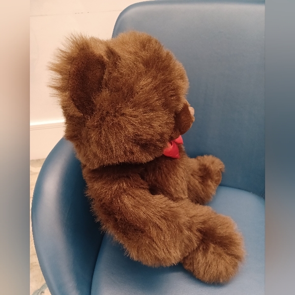 Shanghai Hai li toy Teddy bear red bowtie Brown large  plus stuffed animal - Picture 3 of 9